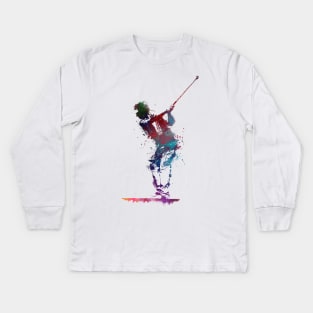 golf player sport art #golf #sport Kids Long Sleeve T-Shirt